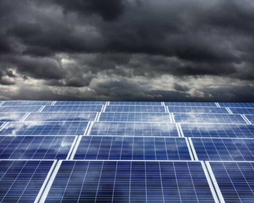 Solar panels in night