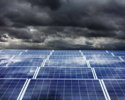 Solar panels in night